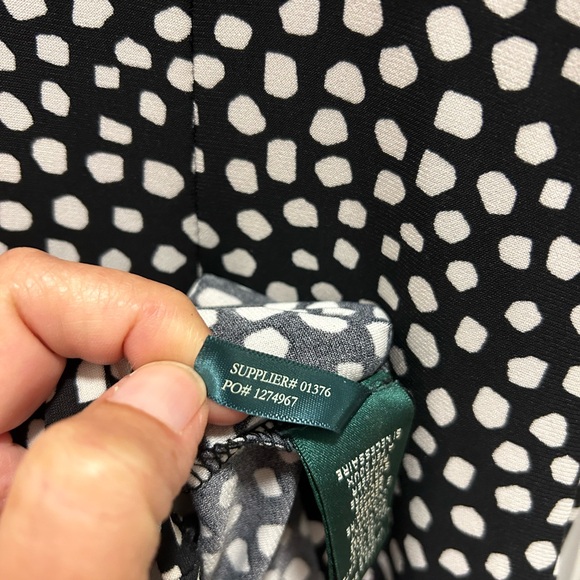 LAUREN Ralph Lauren Sleeveless DRESS SZ 6 Polka Dots V Neckline Office Siren - Picture 9 of 9